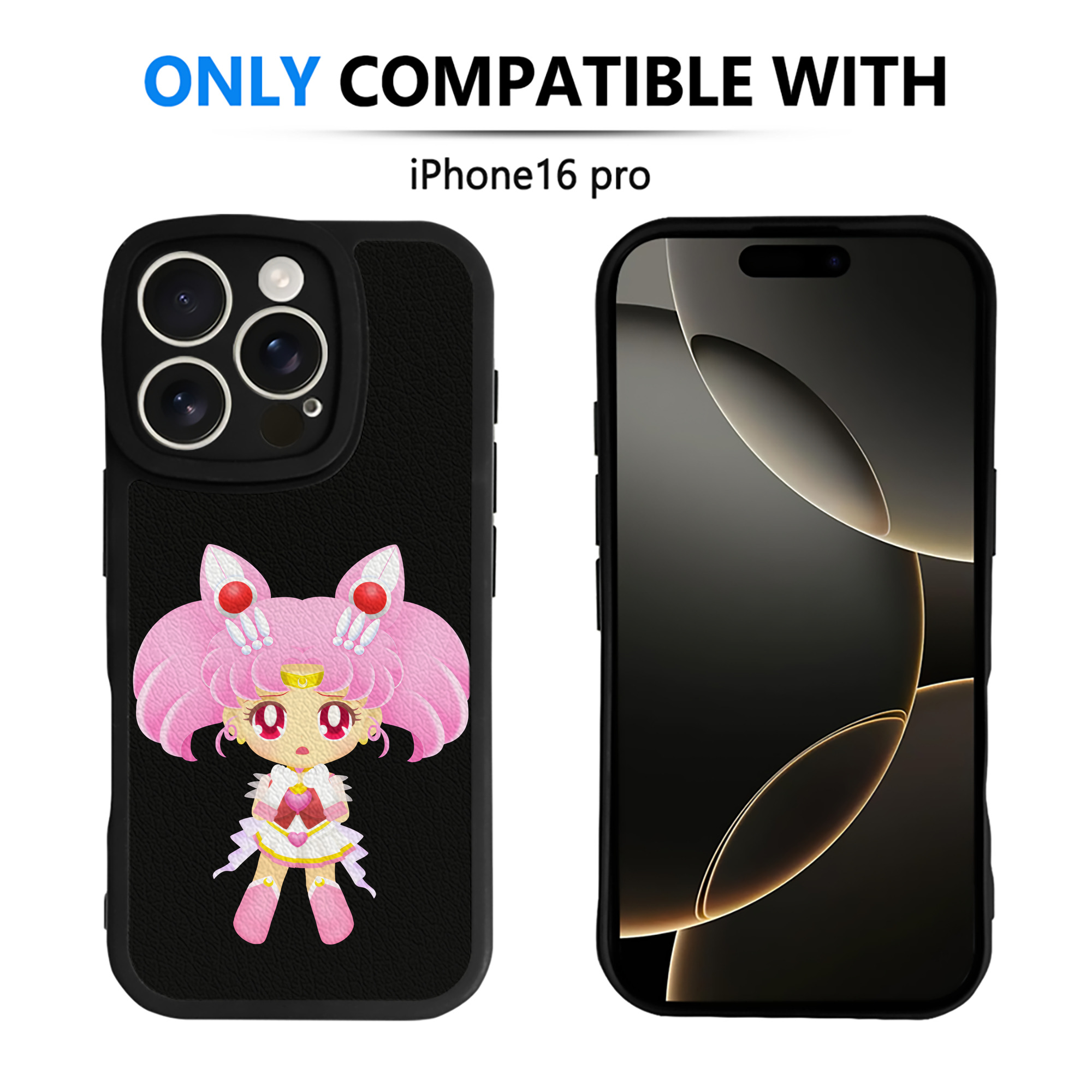 （画像用） 美少女戦士セーラームーン ちびうさ Sailor Moon Chibiusa Tsukino Usagi Small Lady Serenity 【iPhone 16シリーズ対応】シリコンスマホケース（レザー調） 材質：シリコン